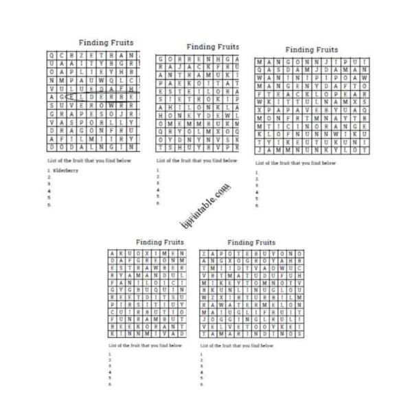 Finding Fruits game product image Finding Fruits Game Worksheet
