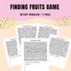printable finding fruits game printable finding fruits game