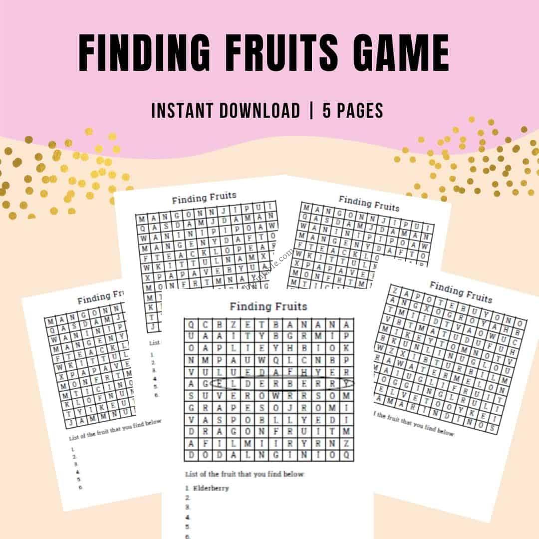 Fruit Finding Fun Finding Fruits Game Worksheet for Kids