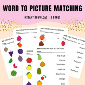 printable word to picture matching