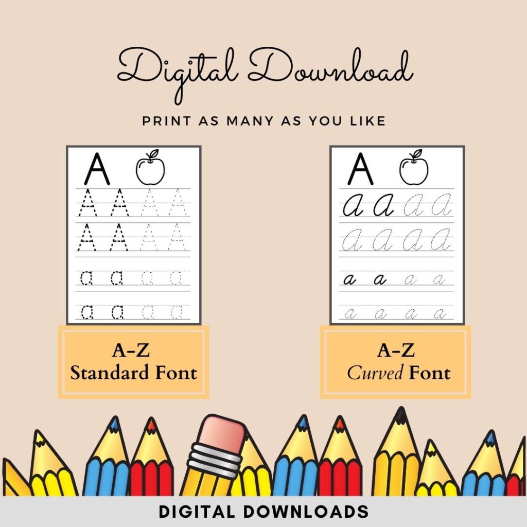 Cursive ABC Letters for Tracing Worksheets