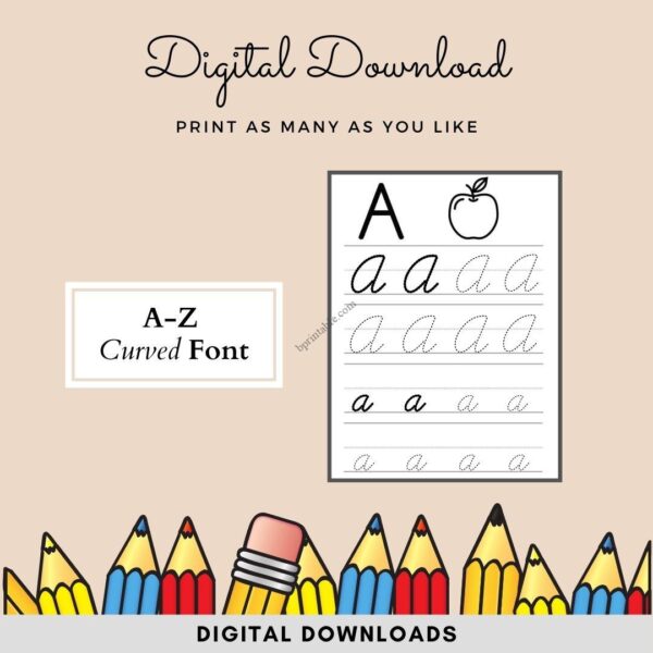 abc letter tracing (curved) abc letter tracing