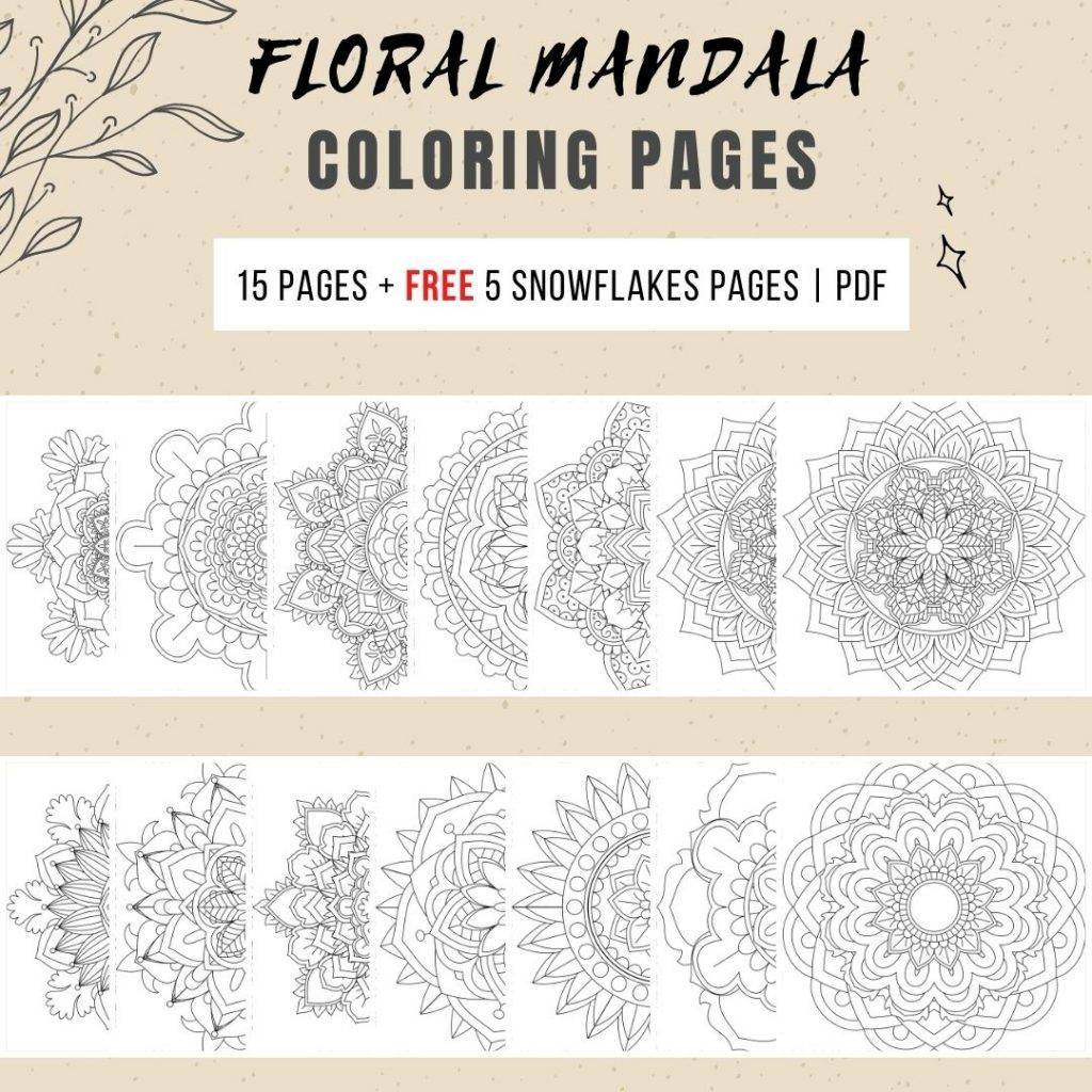 floral mandala colouring book
