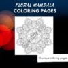 printable floral mandala coloring pages 1 Floral Mandala Adult Coloring Book Pages Printable