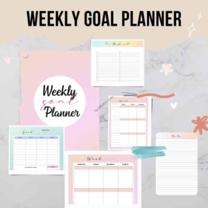 weekly goal planner printable free planner
