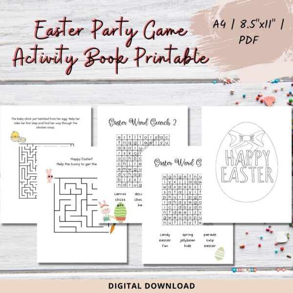 easter activity book Easter Party Activity Book for Kids