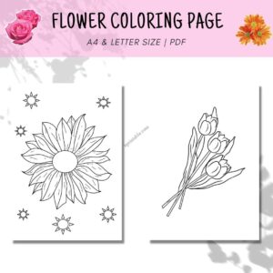 Flower coloring page 1 Flower Coloring book