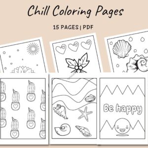 chill Coloring Pages 1 Chill Simple Coloring Pages for Kids, Coloring Book for Adults
