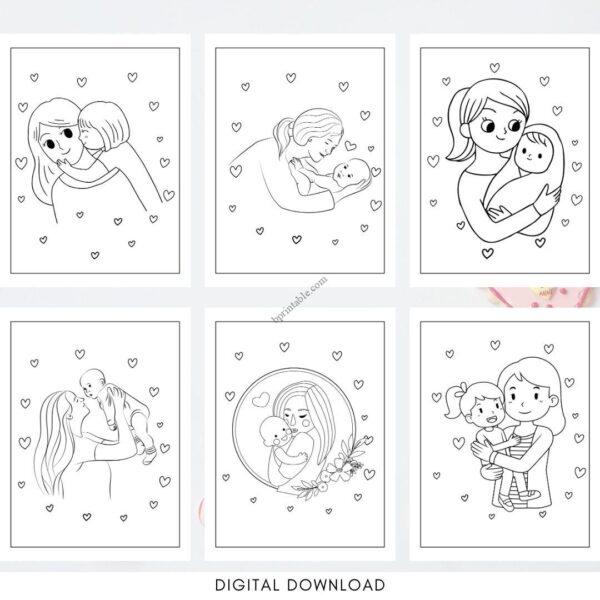 mothers day coloring page 4 Mothers Day Coloring Pages