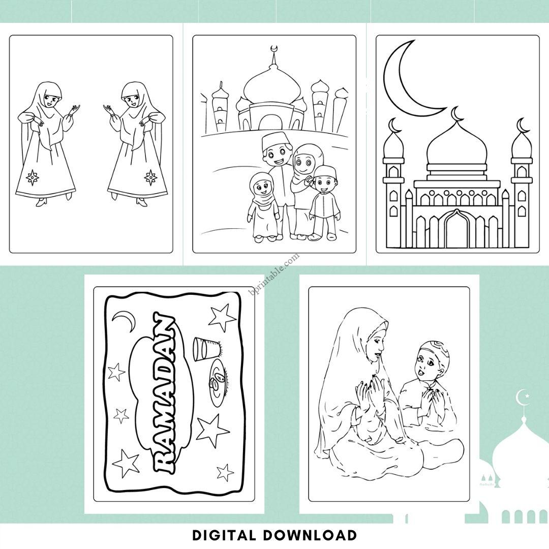 Ramadan Coloring Book, Eid Activities Book