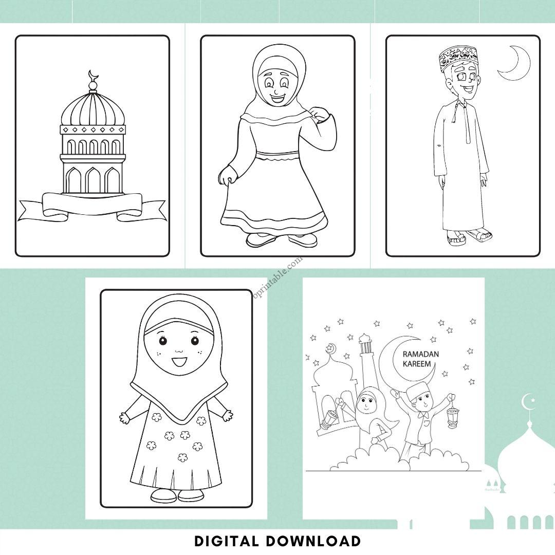 Ramadan Coloring Book, Eid Activities Book   bprintable.com