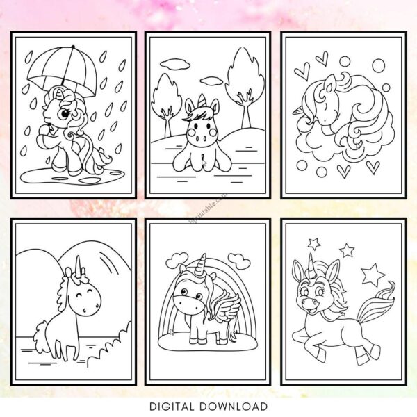 unicorn coloring buku warna 3 unicorn coloring book