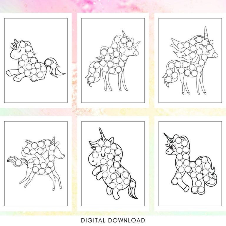 Unicorn Dot to Dot Printable PDF