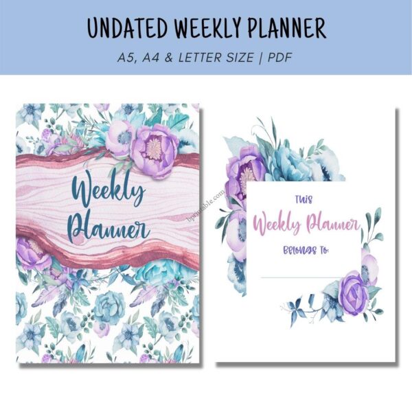 Undated Weekly Planner 1 Undated Weekly Planner