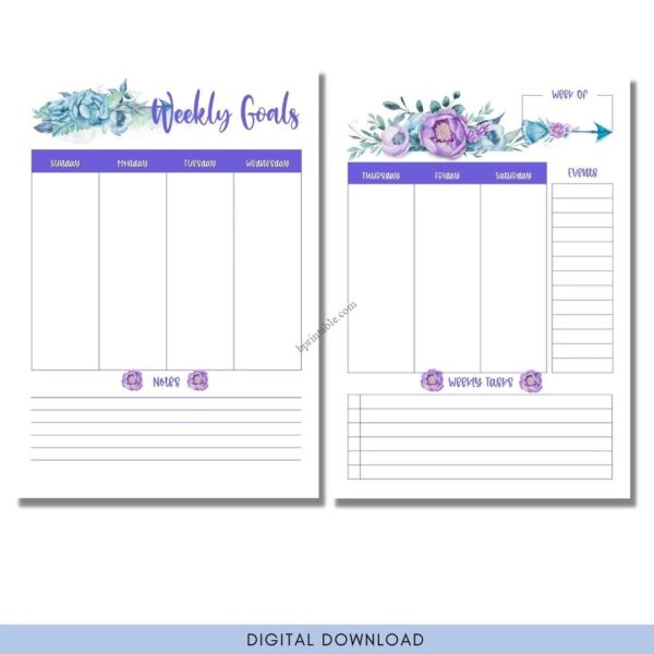 Undated Weekly Planner 2 Undated Weekly Planner