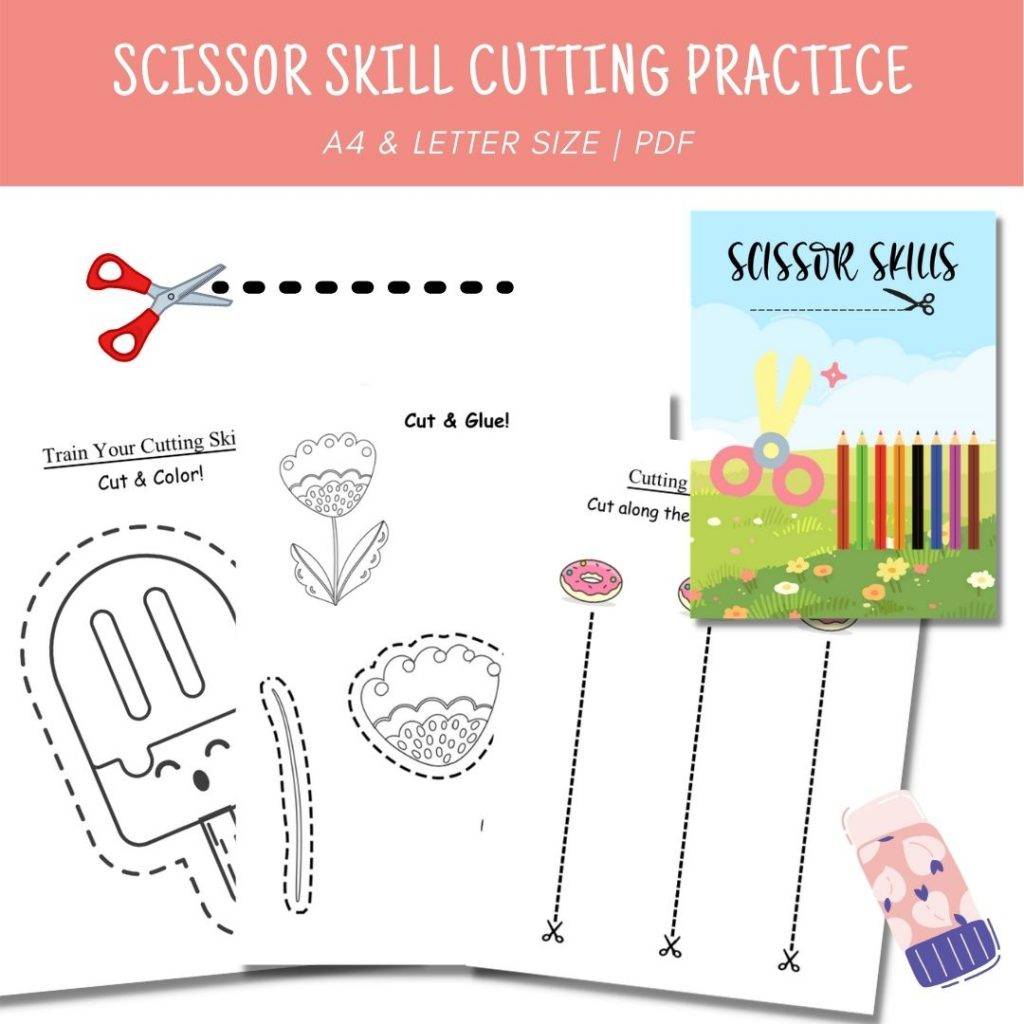 Scissor Worksheets - Cutting Practice for Kids BPrintable.