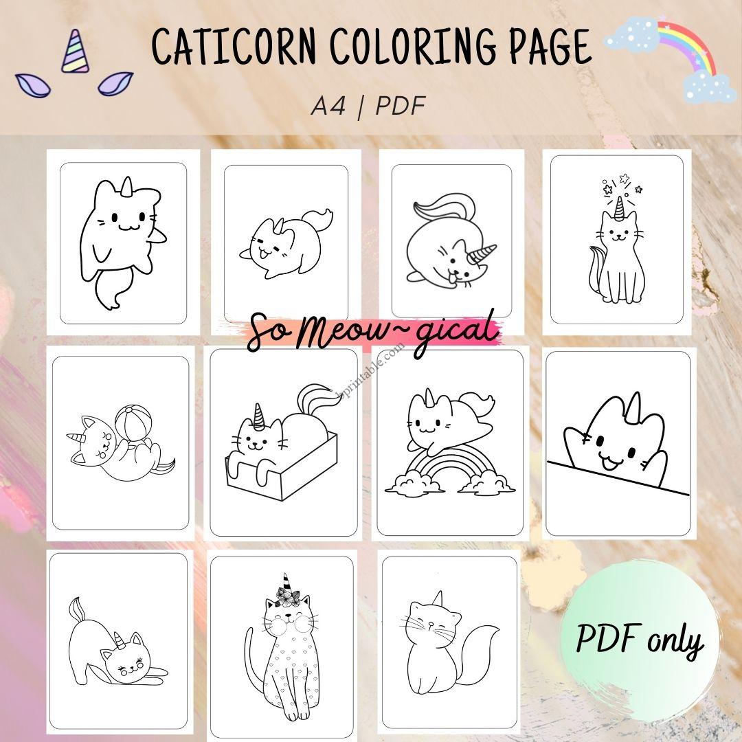 Caticorn Coloring Page