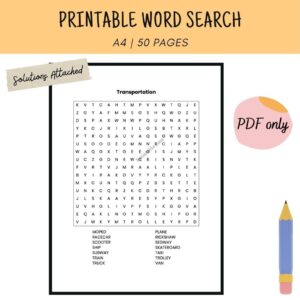 printable word search activity