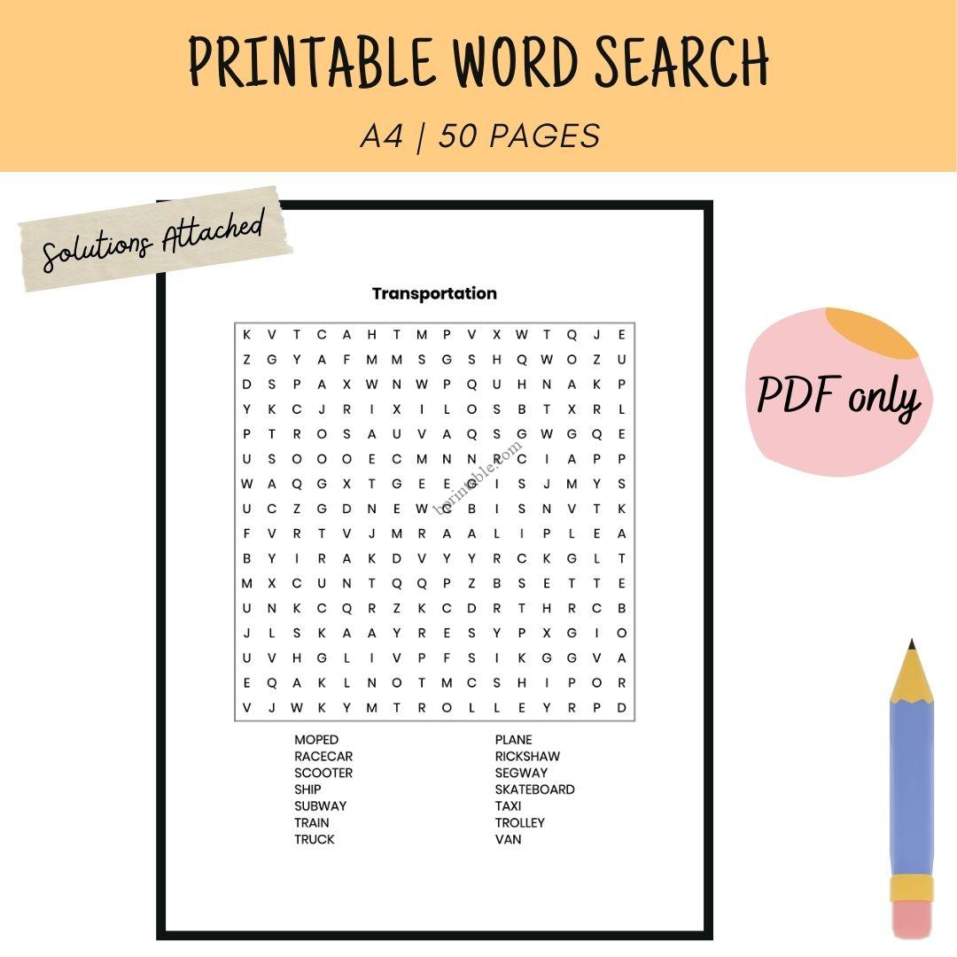 Word Finding Activity.pdf Printable Word Find Activity Book for Adults - Softcopy