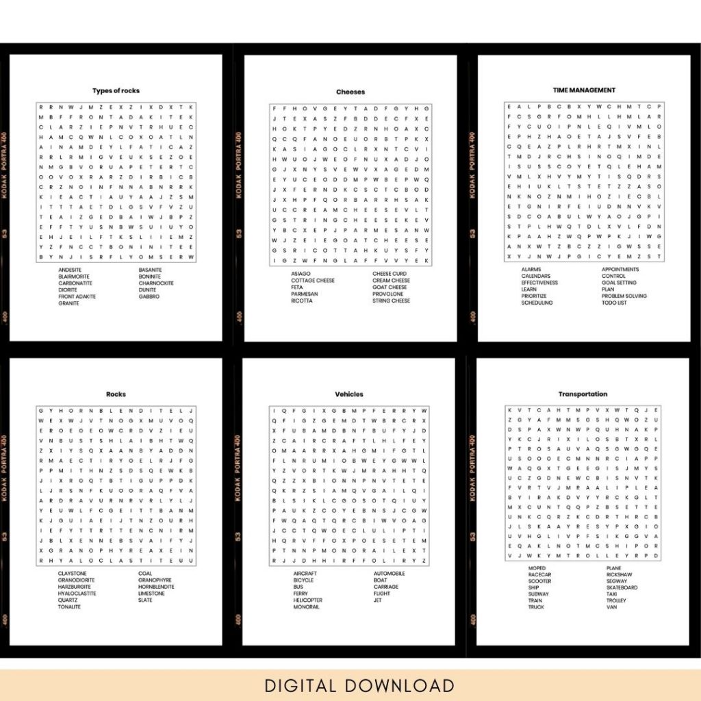 Word Finding Activity.pdf Printable Word Find Activity Book for Adults - Softcopy