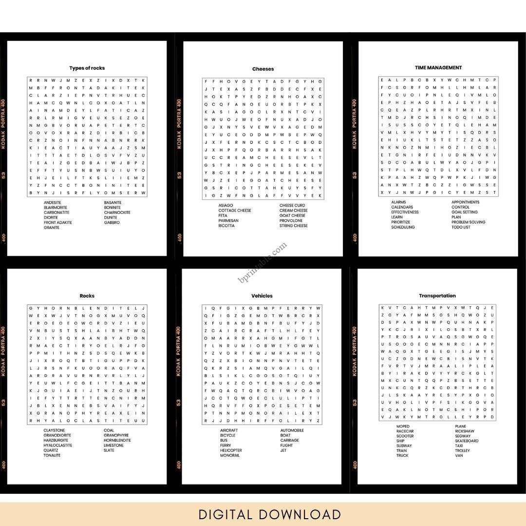 Printable Word Find Activity Book for Adults - Softcopy