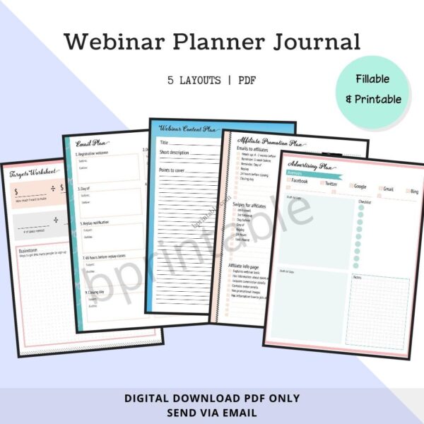 Webinar Planner Journal 1 Webinar Planner Journal