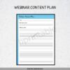 Webinar Planner Journal 5 Webinar Planner Journal