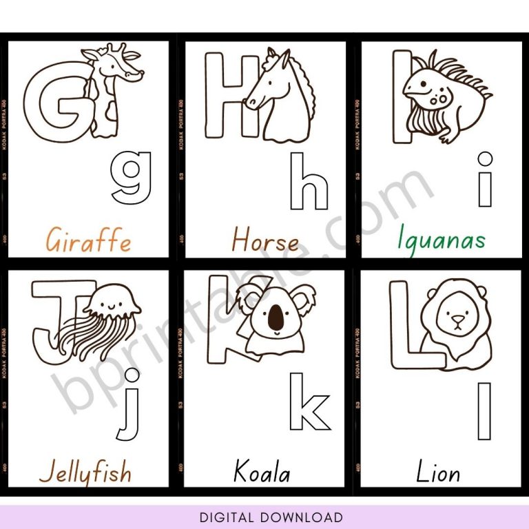 Alphabet Printable Coloring Pages for Kids - Bprintable