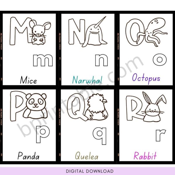 softcopy printable alphabet coloring