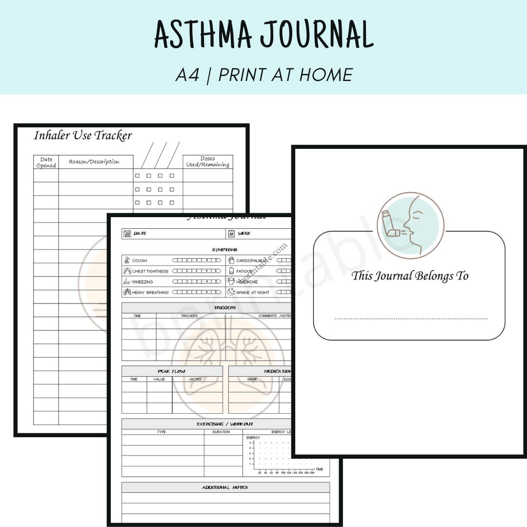 Printable Inhaler Asthma Journal & Inhaler Tracker | Health Planner