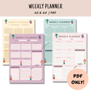 floral weekly planner