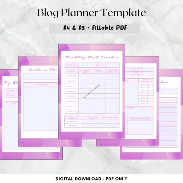 Blog Planner Template 2 Blog Planner Template