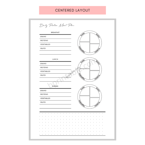 Daily Portion Meal Plan 4 Daily Portion Meal Plan