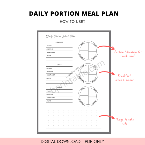 Daily Portion Meal Plan 5 Daily Portion Meal Plan