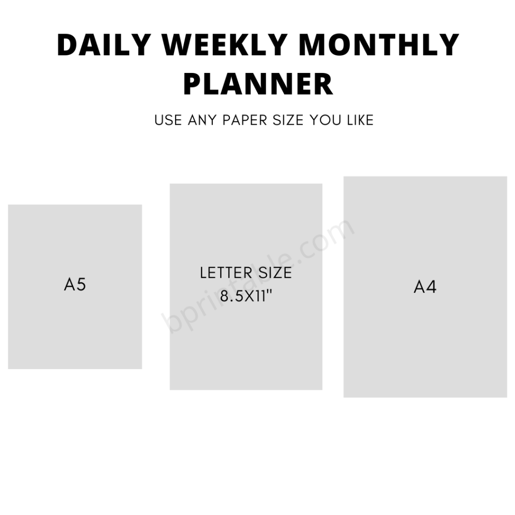 Daily, Weekly, & Monthly Planner - | B Printable