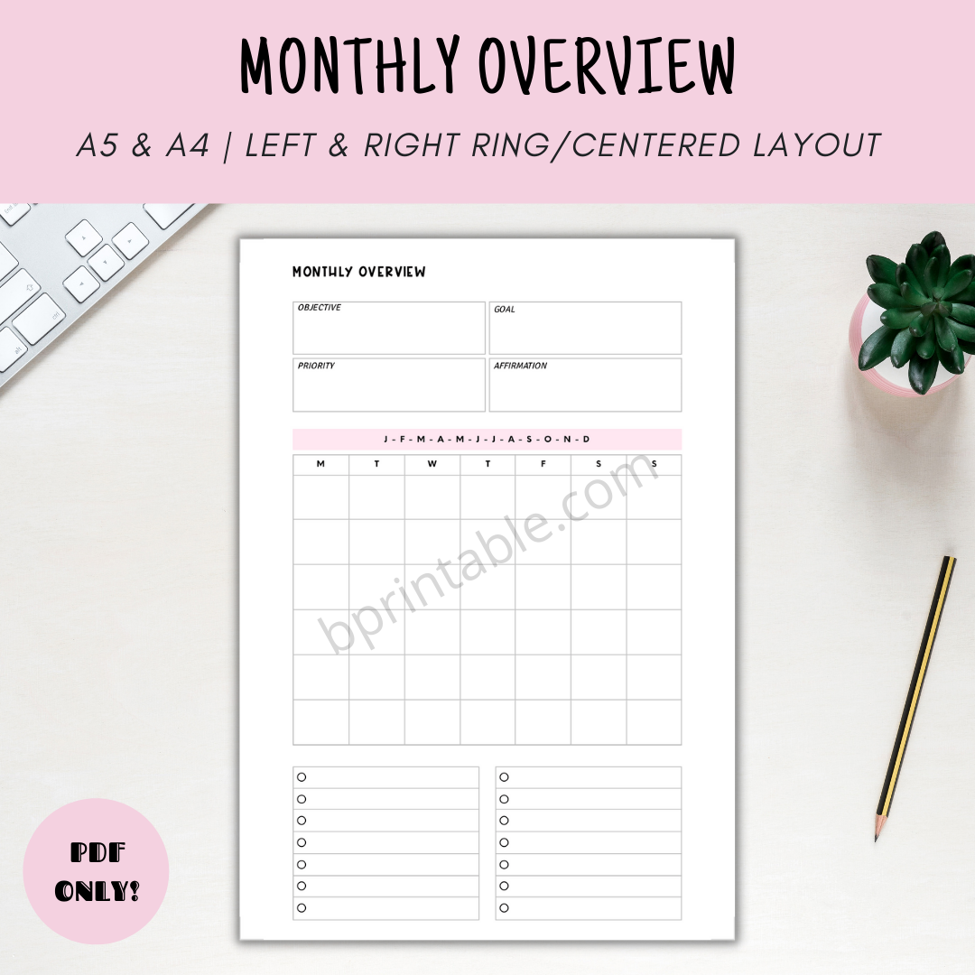 Monthly Overview Minimal