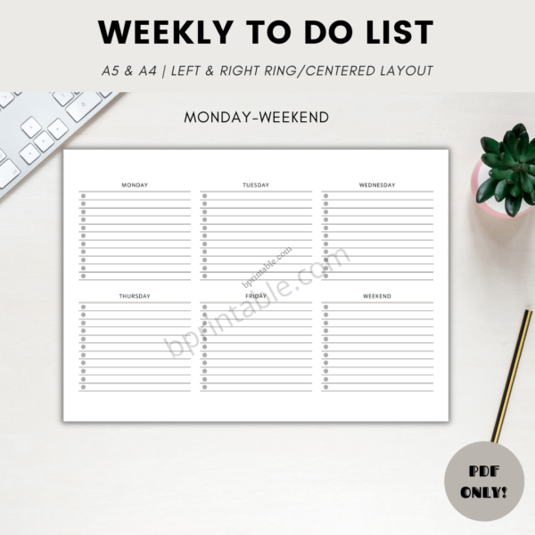 Weekly To Do List Horizontal 1 Weekly To Do List