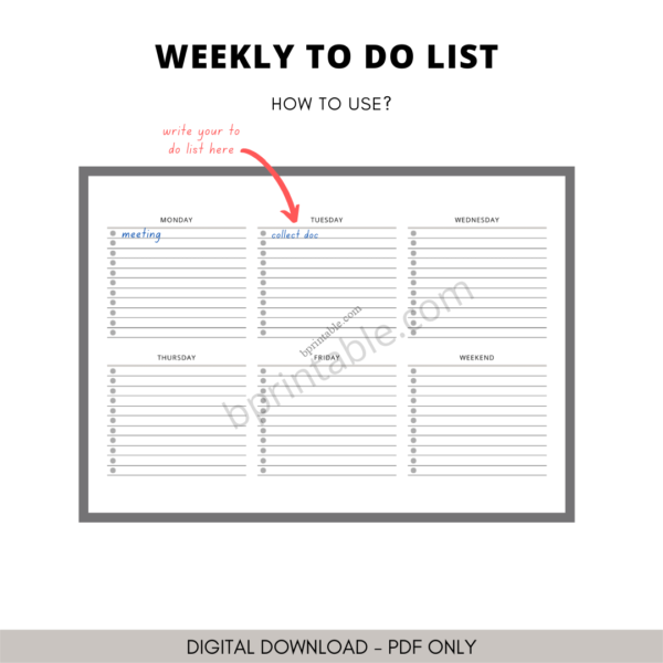 Weekly To Do List Horizontal 5 Weekly To Do List