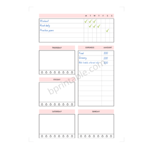 Weekly Planner in 2 Pages | bprintable.com