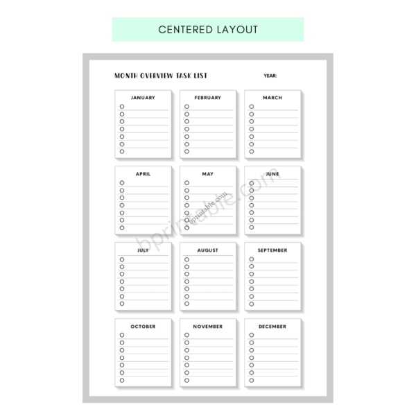 monthly overview task list 4 monthly overview task list