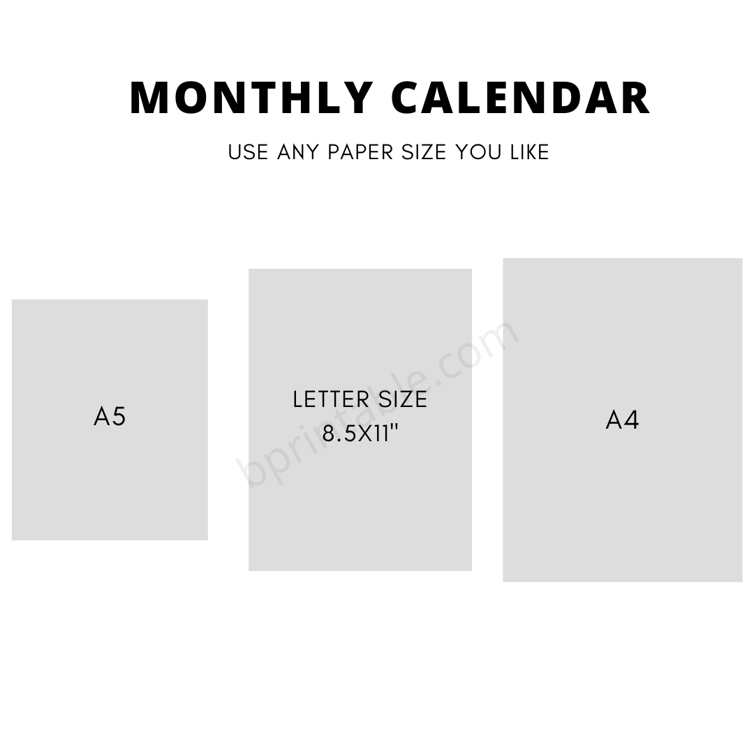 Printable Undated Calendar Monthly Planner | Easy-to-Use