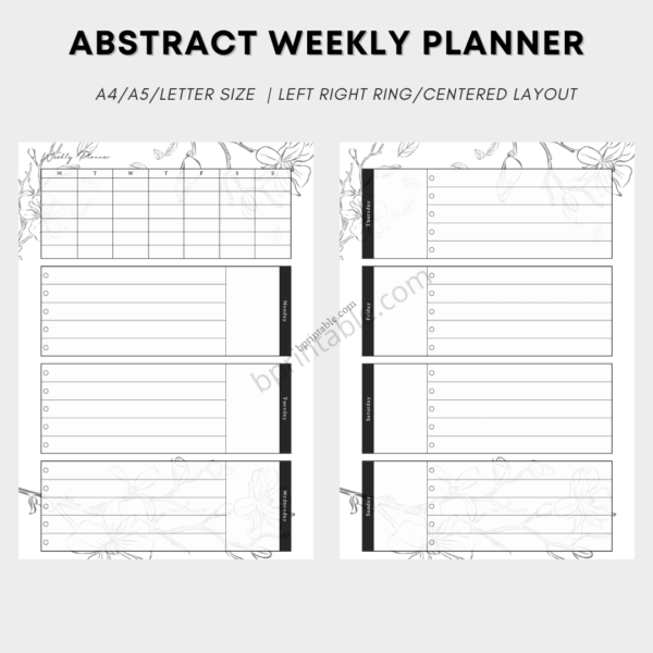 Abstract Weekly Planner 1 Abstract Weekly Planner