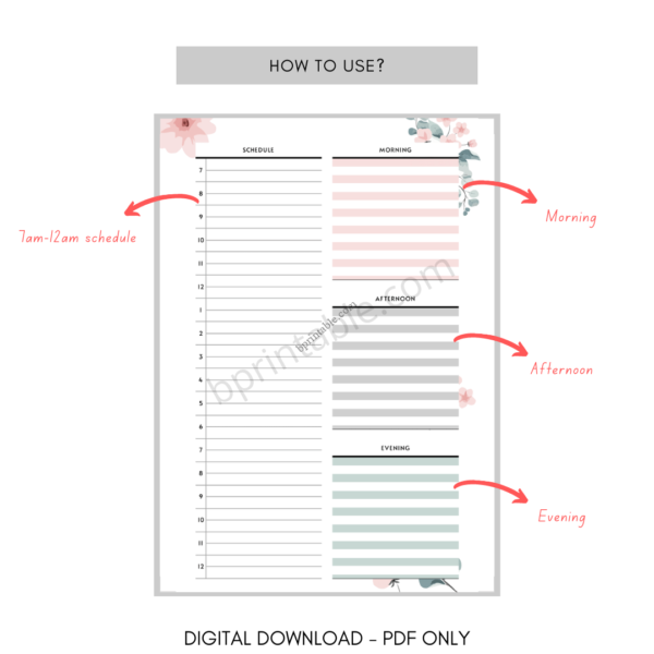 Daily Planner Floral 5 Daily Planner Floral