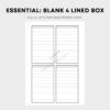 Essential Blank 4 lined box 1 Essential Blank 4 lined box