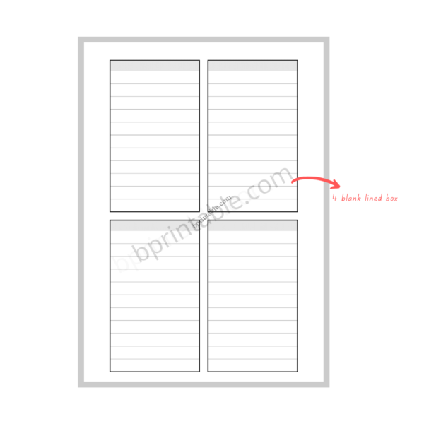 Essential Blank 4 lined box