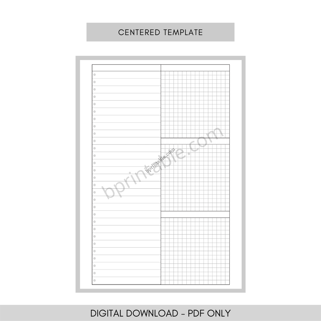 Grid List Sheet Grid To Do List & Notes Template | Bprintable