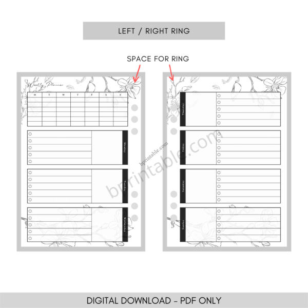 Flower Abstract Weekly Planner 3 Weekly Planner