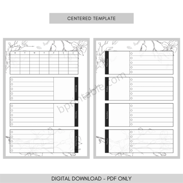 Flower Abstract Weekly Planner 4 Weekly Planner