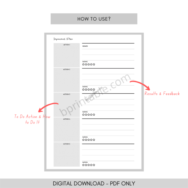 Improvement Plan, Business Planner 5 Improvement Plan, Business Planner