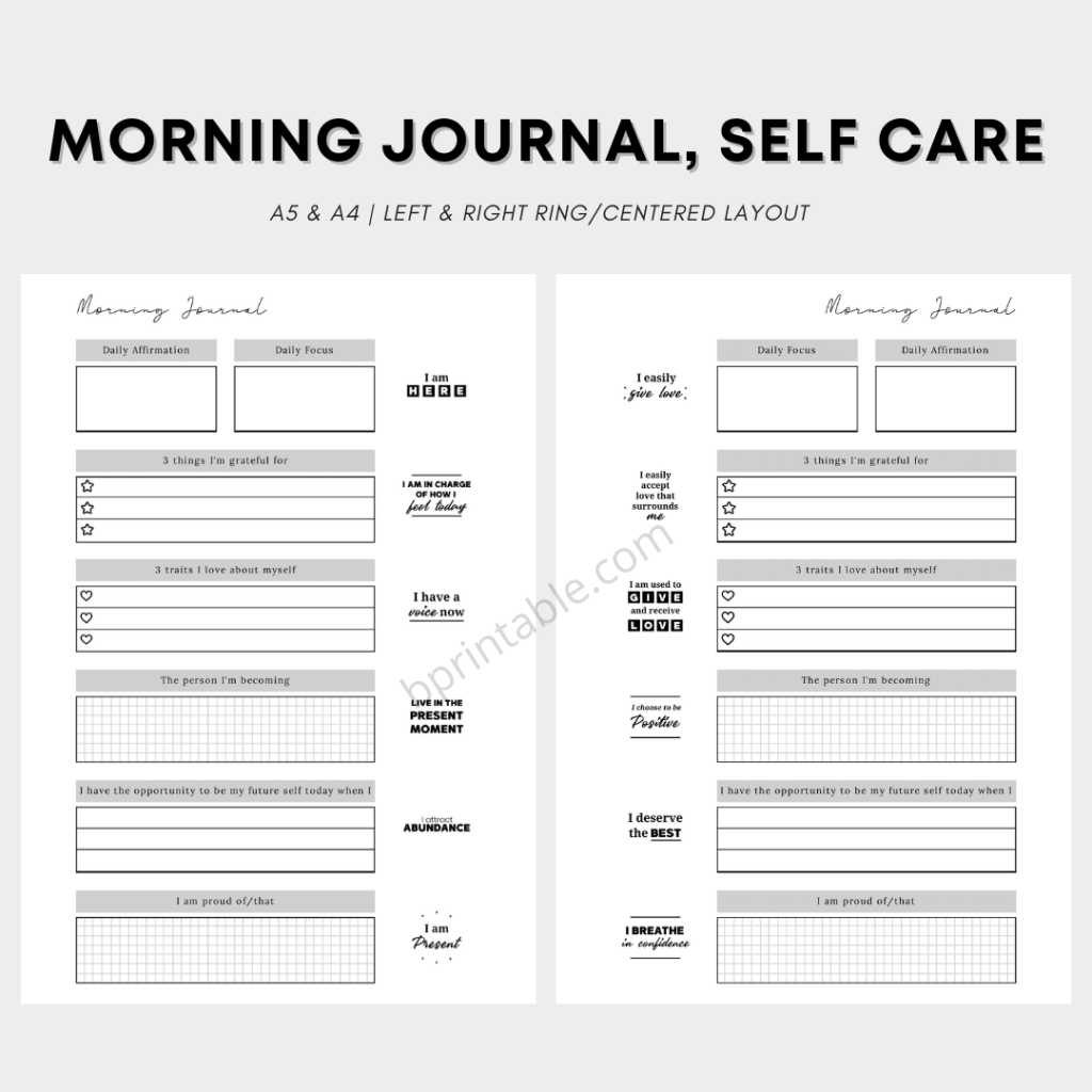 Morning Journal, Self Care